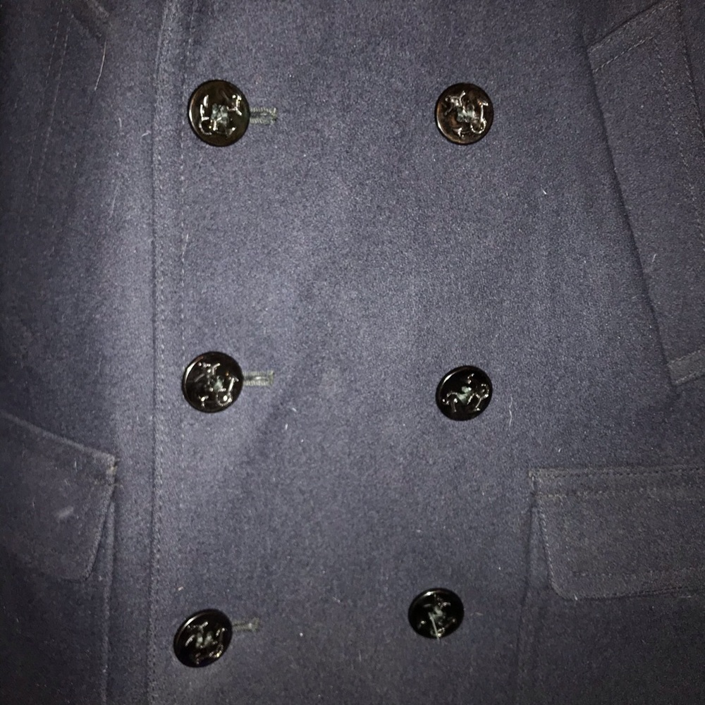 Navy Wool Coat - Picture 2 of 8